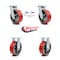Service Caster 6 Inch Red Poly on Steel Caster Set with Roller Bearings 2 Swivel Lock 2 Rigid SCC-30CS620-PUR-RS-BSL-2-R-2 - alternate 5